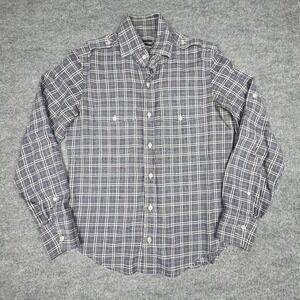 Tom Ford  Flannel  Plaid Cotton Military Shirt Size 39 / 15.5 Woven Cotton